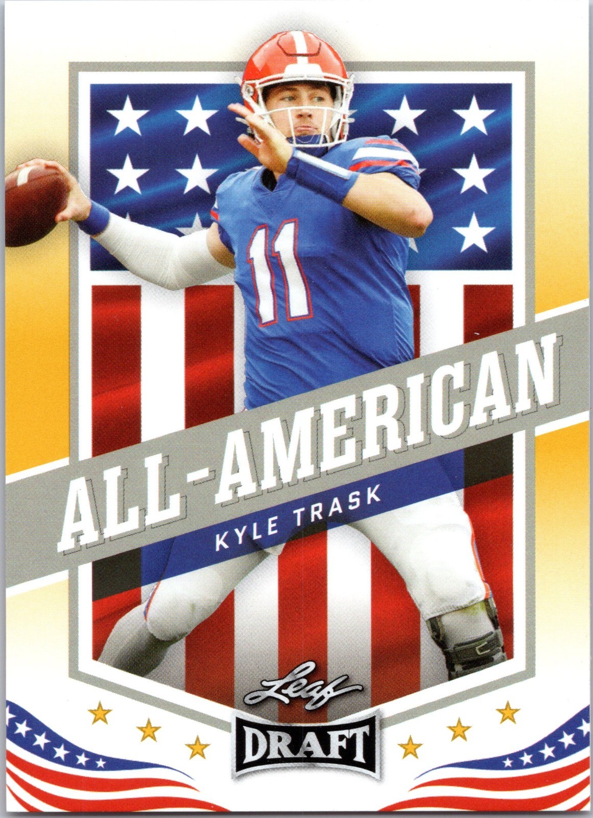 2021 Leaf Draft All-American Gold Parallel Kyle Trask #47 RC Tampa Bay Buccaneer