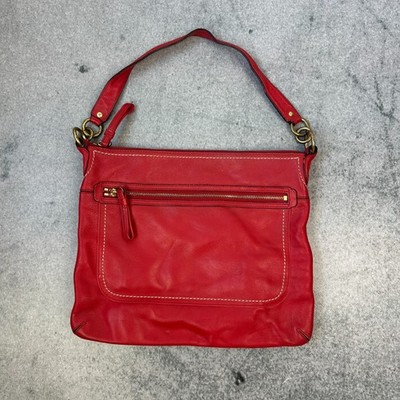Vintage Coach Handbag Red Leather Bag Y2K