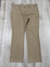 Gloria Vanderbilt Khaki Pants Women’s 16P Brown Stretch Straight Leg Cotton