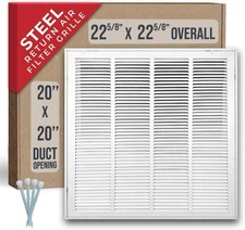 Handua Steel Return Air Filter Grille 20x20 White Vent Cover Removable Door