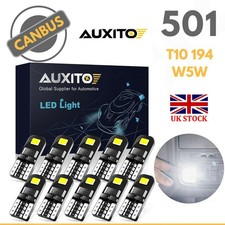 10pc T10 501 W5W CAR LED SIDE LIGHT BULBS ERROR FREE CANBUS WEDGE XENON WHITE