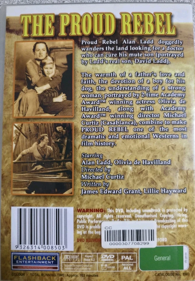 The Proud Rebel (DVD) All Region DVD Free Postage - Image 2 of 3