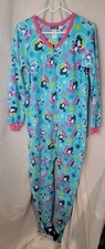 VTG Joe Boxer Kids Size Large 14-16 Fleece Footed Pajamas Penguin Snow Winter