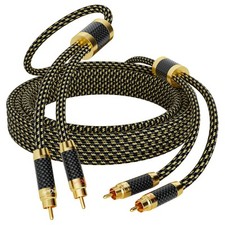 Hi-Fi RCA Cable 100 Feet, 2 RCA Male to 2RCA Male Stereo Audio Subwoofer Cabl...