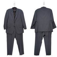 Emporio Armani Men EU 54 US 44 R G Line Blazer Jacket Pants Gray Plaid Super 130