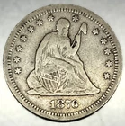 1876 S Liberty Seated Quarter Fine Details 90% Silver 25C US Type Coin - 3720