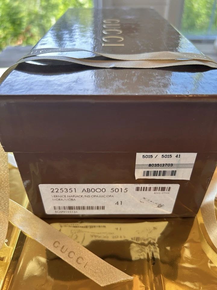 Pisos Gucci Vernice Ballet Talla 41 Doble G Logo Dorado Púrpura Oscuro Foto 2 de 4