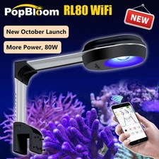 PopBloom RL80 Reef LED, 80W WiFi Saltwater Reef Aquarium Led Light Marine Tank