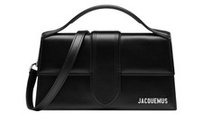 Jacquemus Le Grand Bambino Crossbody Strap Black Handbag Silver Lettering