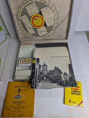Vtg Berlitz Comprehensive German Set With Verb Wheel - Missing Cassettes 