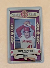 1982 PERMA GRAPHIC==GOLD==SUPER-STAR #-202 TOM SEAVER==CINCINNATI REDS