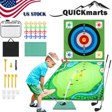 Battle Golf Chipping Game Practice Mat Set Indoor Outdoor Backyard Kids Adults