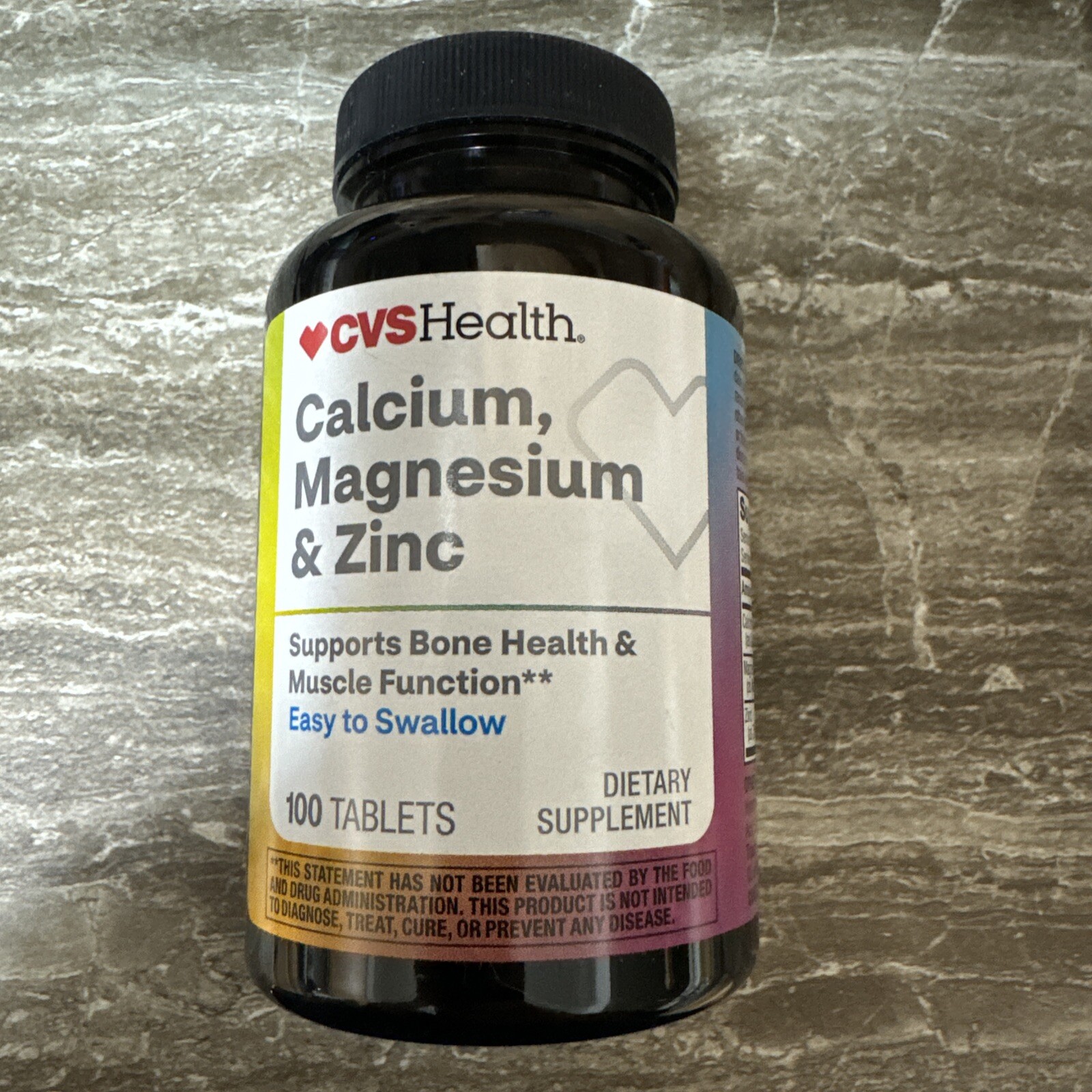 CVS Calcium Magnesium Zinc Supplement 100 Tablets Bone Muscle Health ...