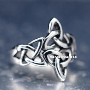 Authentic MENDEL Womens Gold Plated Irish Celtic Triquetra Trinity Knot Ring Size 6 7 8-11