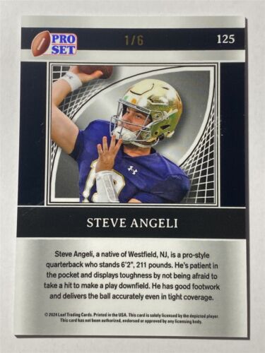 STEVE ANGELI irish 2024 Leaf Pro Set Metal #125 Mojo Purple 1/6 (U9) - Picture 2 of 2