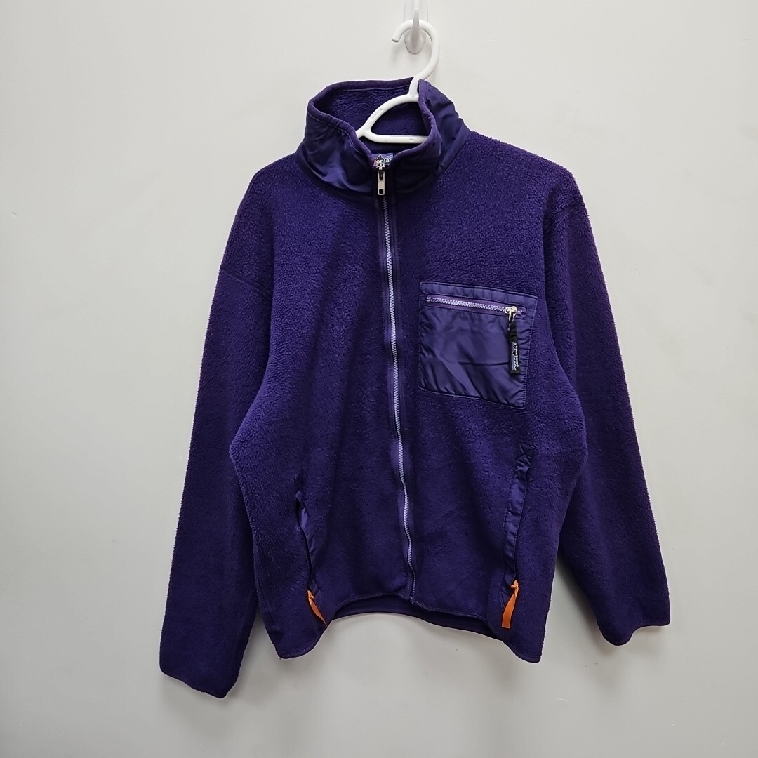 Chaqueta Patagonia Vintage EE. UU. 1990 Retro Púrpura Polar Cremallera Completa Talla Mediana