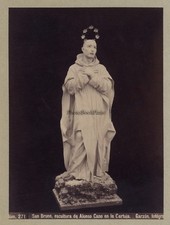 La Cartuja Espagne San Bruno Sculpture Alonso Cano Photo Garzon Vintage Albumine
