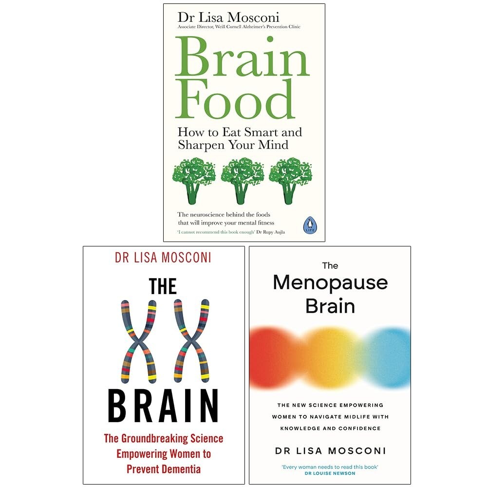 Dr Lisa Mosconi 3 Books Colllectin Set Brain Food, Menopause Brain, XX Brain