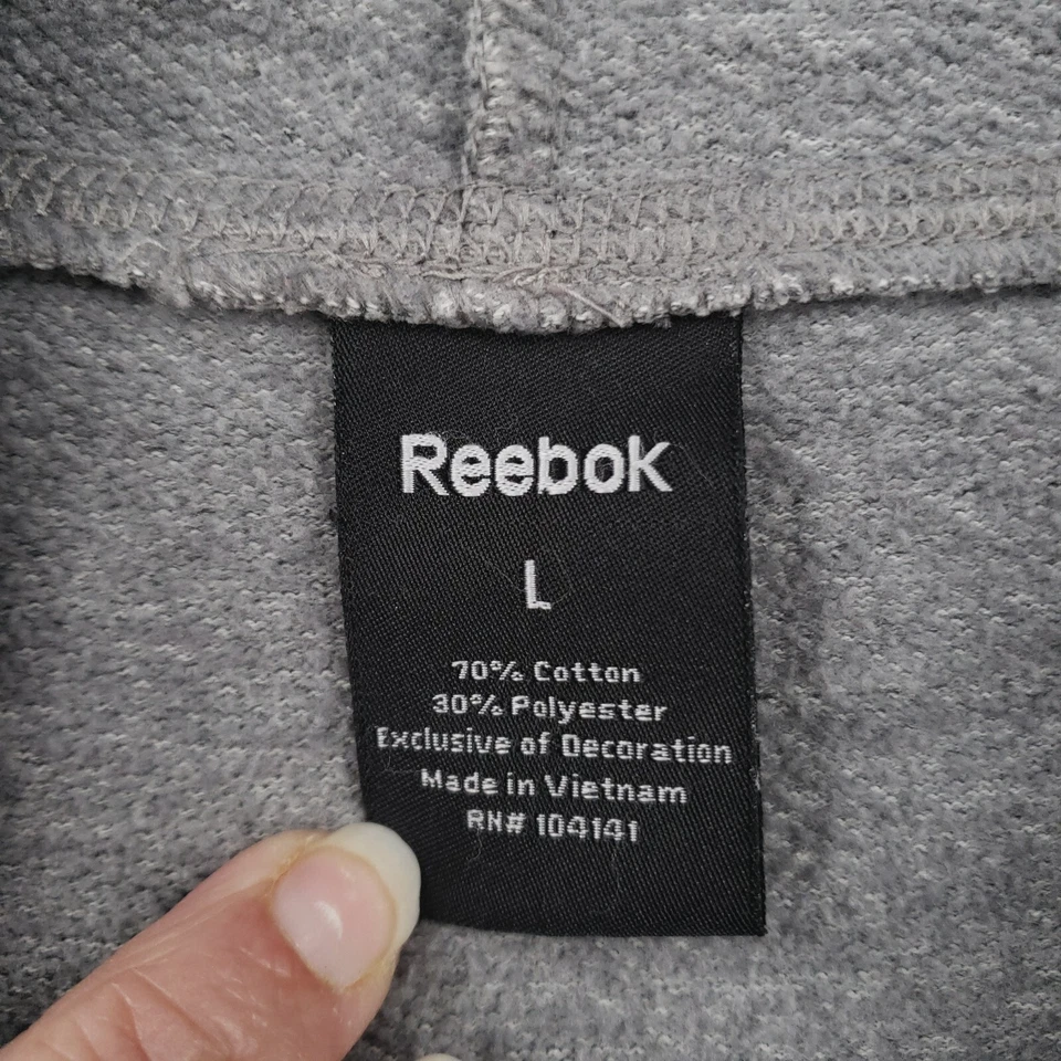 Sudadera con Capucha Reebok Mujer L Grande Gris Pullover Mangas Largas Con Capucha Mezcla de Algodón Foto 3 de 4