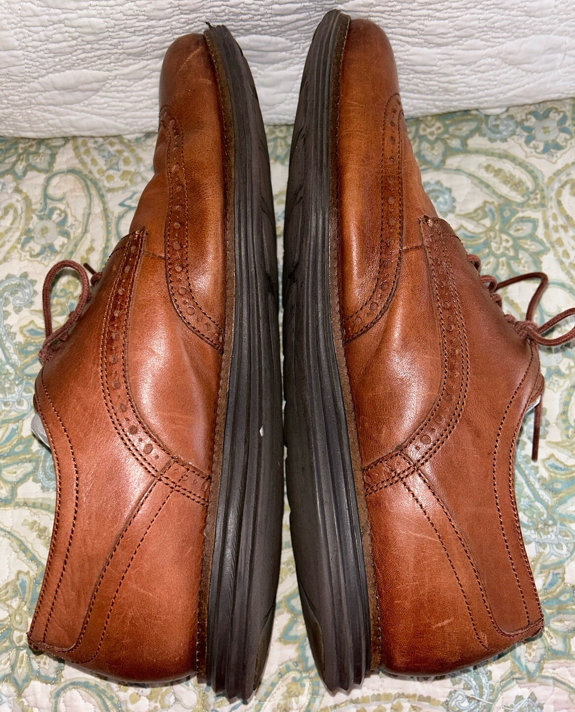 SAOLA Cole Haan taglia 13 uomo originale Grand Wingtip Oxford Woodbury Java leggero