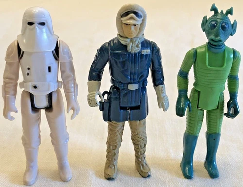 Lot of 3 Vintage STAR WARS Figures Kenner 1978-80 Han Solo Snowtrooper Greedo