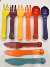 Toddler Utensils Lot Plastic Learn to cut feed knife fork spoon colorful lot