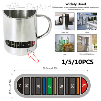37°C~70°C Tasse Wasserkocher Flüssigkeit Temperatur Tester Thermometer Verfärbungen Aufkleber