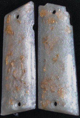 Llama Max 1 Firestorm Grips – Pearl/Gold Leaf Plastic, 3 3/8" Screw Spacing, Unbranded