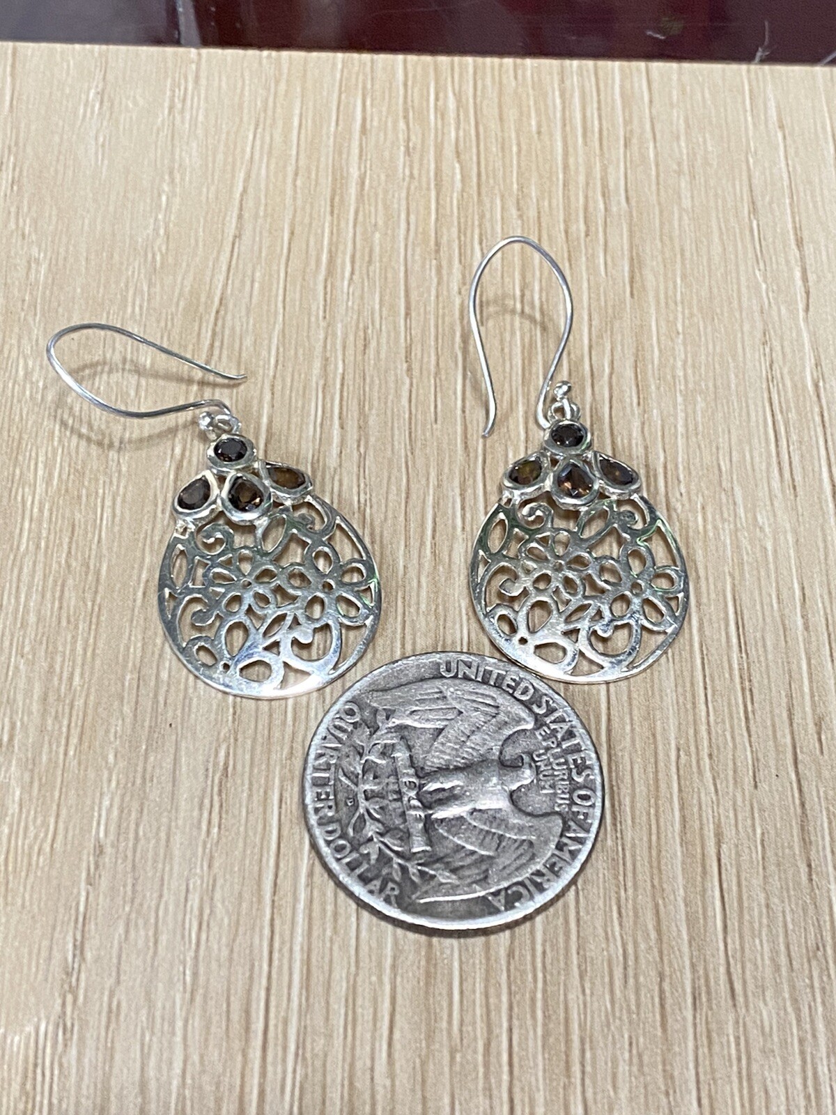 STERLING SILVER 925 HOOK DROP DANGLE EARRINGS - image 5