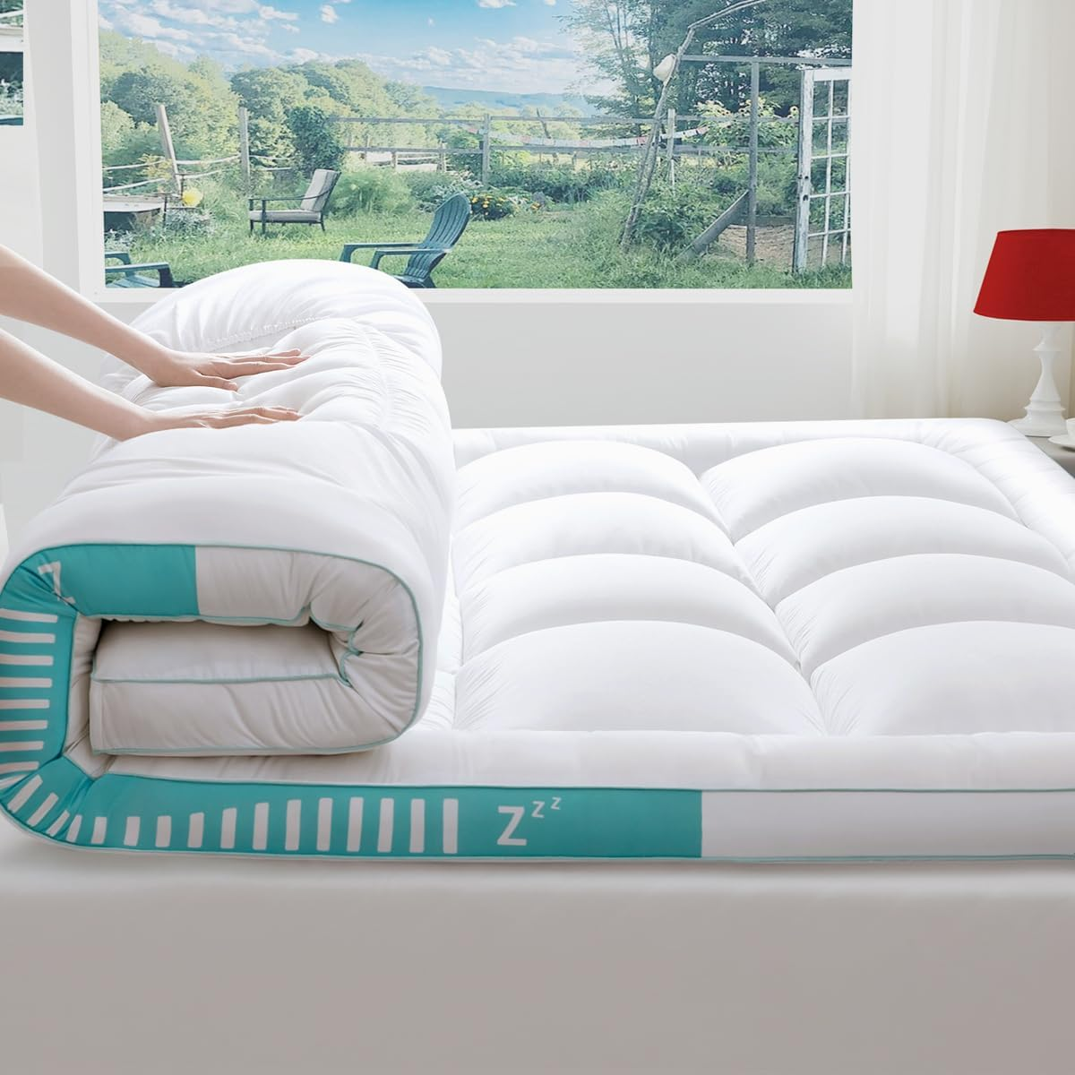 Extra Thick Mattress Topper King Size, Pillow Top Mattress Pads Cover for Ultima