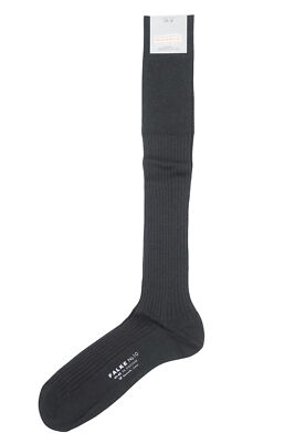 FALKE no.10 men's knee socks stockings 39-40 gray anthracite cotton New