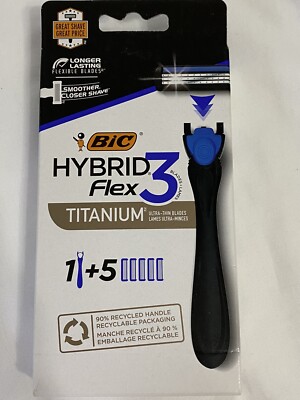 BIC Flex 3 Hybrid Men's Disposable Razor - 1 handle with 5 cartridges