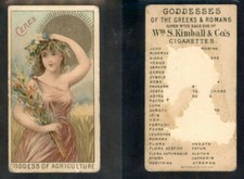 1889 N188 KIMBALL GODDESSES OF THE GREEK ROMANS 