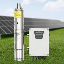 270W 3" 24V DC Solar Water Pump Submersible Deep Bore Well Pump MPPT Controller