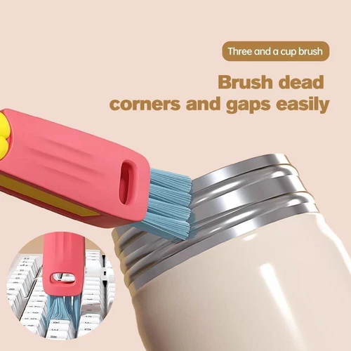 3X 3in1 Tiny Bottle Cup Lid Detail Brush Multi-Functional Crevice Cleaning Tool - Picture 8 of 15