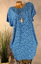 Breezy summer dress tunic smock Mille Fleur pattern Italy royal 42 44 46