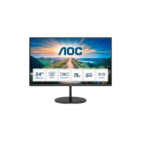 AOC Q24V4EA 60,5 cm (24 Zoll) LED-Monitor QHD IPS Panel 4ms Flicker Free