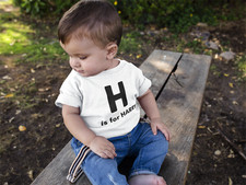 Personalised Baby Kids Name Initial T-Shirt Custom Toddler Shirt Personalized