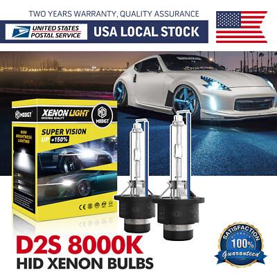 2x D2S 70W HID Xenon Replacement Lo/Hi Beam Headlight Bulbs Super Bright 8000K