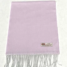 Women's Winter Warm 100% CASHMERE SCARF Tweed Pink/White Made in England #P105