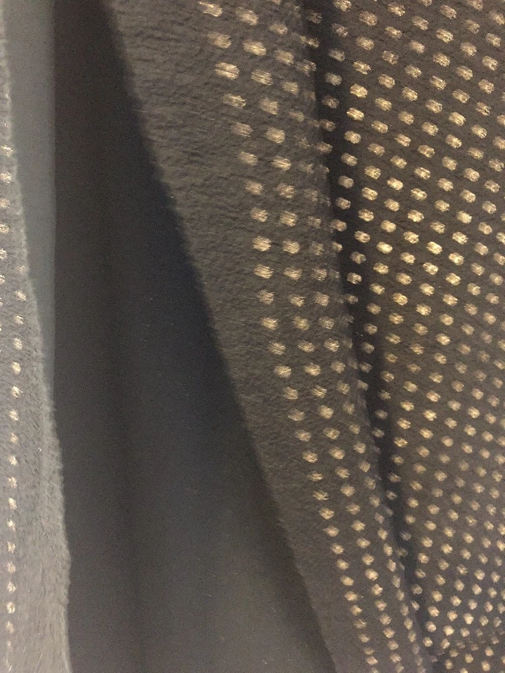 1 Yard Of Crepe Stretch Fabric Black With Bronze Metallic Polka Dots 35” X 45” - Image 4 of 4