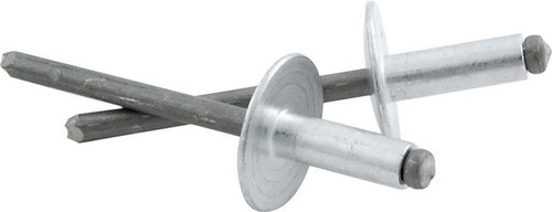 LARGE HEAD SILVER POP RIVETS LOT 10 5/8"ALUMINUM HEAD 3/16 STEEL NAIL1/4"to3/8 " - Foto 1 di 2