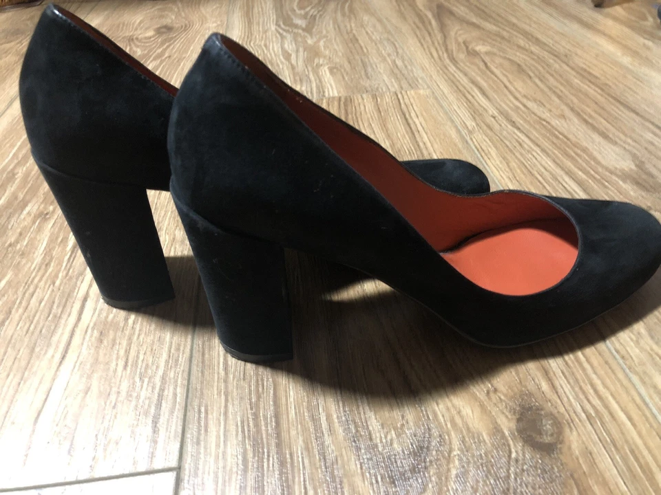 Zapatos de salón SANTONI de cuero gamuza negro talla 8 Foto 4 de 4