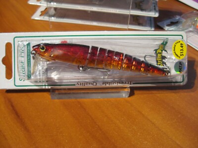 StrikePro 4 1/4'' Multi-Jointed Flex Crank Bait 3/4 Oz Fishing Lure Red Spectre