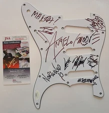 Fishbone Signed Auto Strat Pickguard Band JSA COA