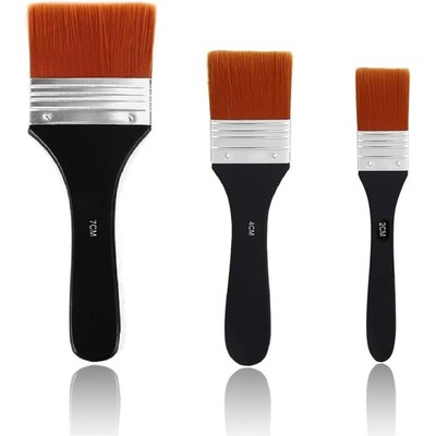 Brush Set Acrylic Paints, 3 Pieces Brushes for Acrylic Brushes, Flat Brush To...