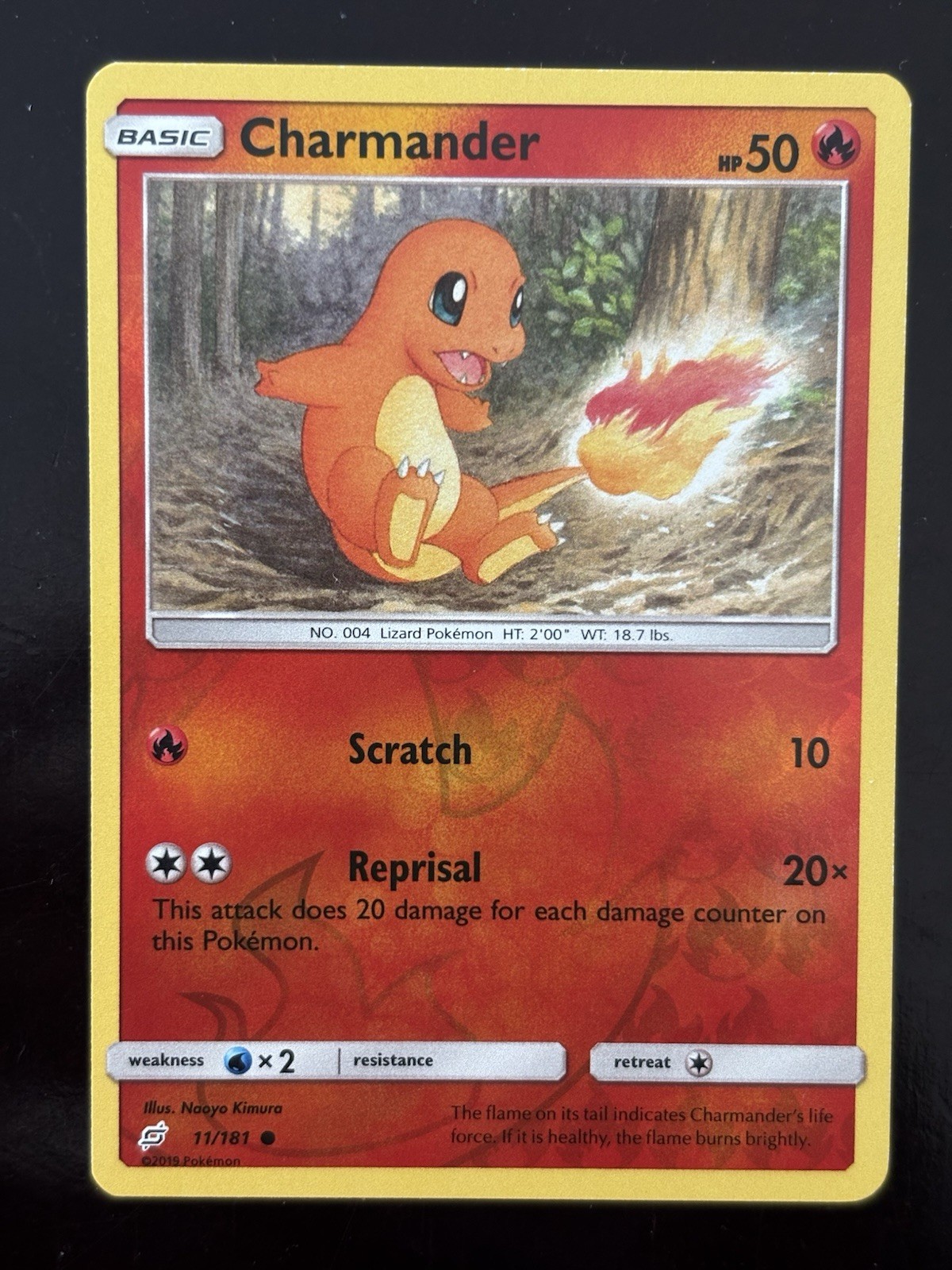 Charmander 11/181 Pokemon Team Up Common Reverse Holo - Near Mint