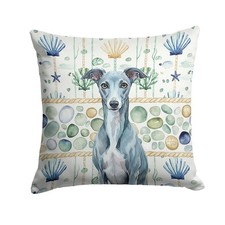 Caroline's Treasures Blue Whippet Coastal Sea Glass Throw Pillow WDK7252PW1414