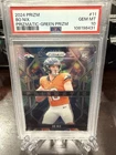 2024 Panini Prizm Bo Nix Prizmatic Green Wave PSA 10 Rookie RC Broncos