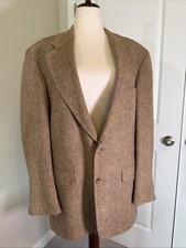 LANDS END TWEED HERRINGBONE sport coat suit jacket blazer 42R 100 WOOL